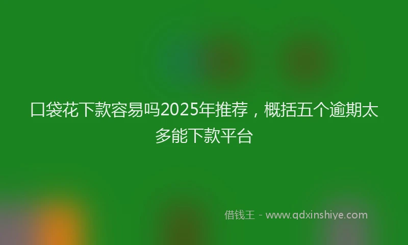 口袋花下款容易吗2025年推荐，概括五个逾期太多能下款平台