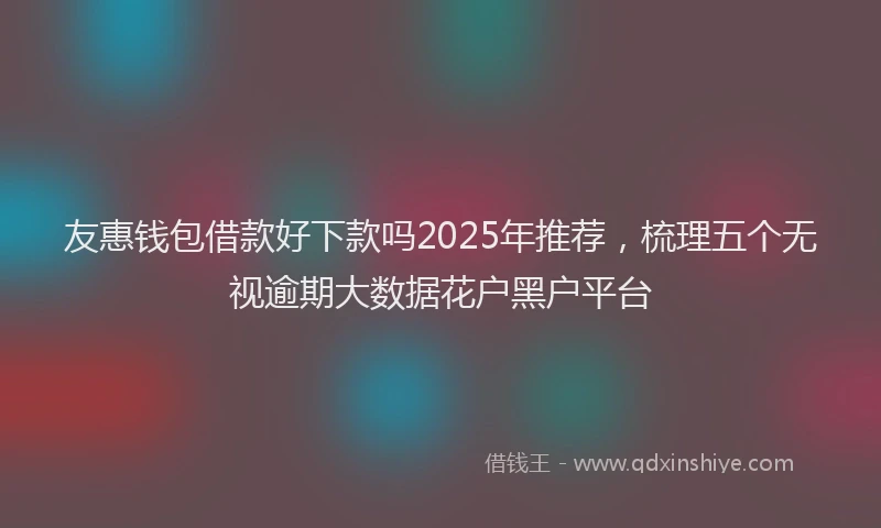 友惠钱包借款好下款吗2025年推荐，梳理五个无视逾期大数据花户黑户平台