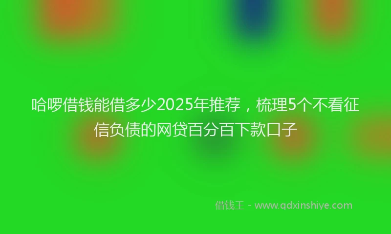 哈啰借钱能借多少2025年推荐，梳理5个不看征信负债的网贷百分百下款口子