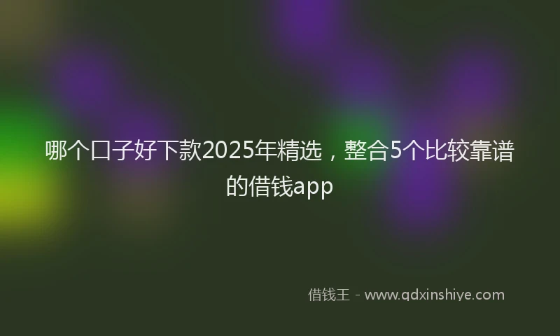 哪个口子好下款2025年精选，整合5个比较靠谱的借钱app