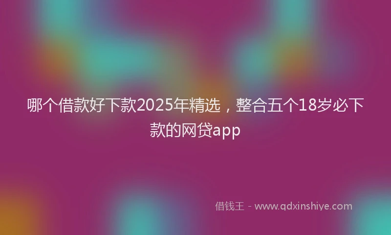 哪个借款好下款2025年精选，整合五个18岁必下款的网贷app