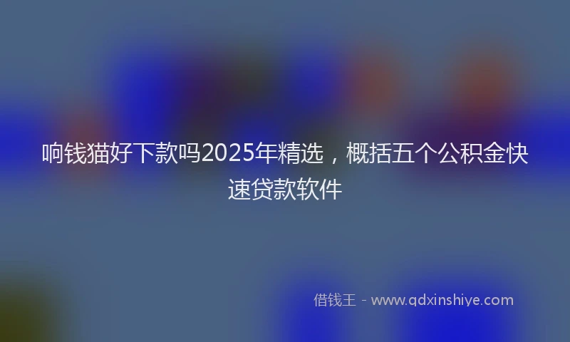 响钱猫好下款吗2025年精选,概括五个公积金快速贷款软件