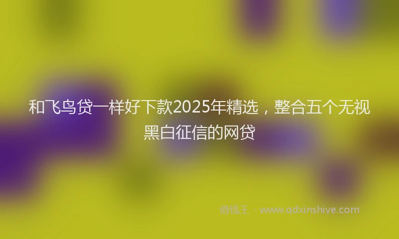 和飞鸟贷一样好下款2025年精选，整合五个无视黑白征信的网贷