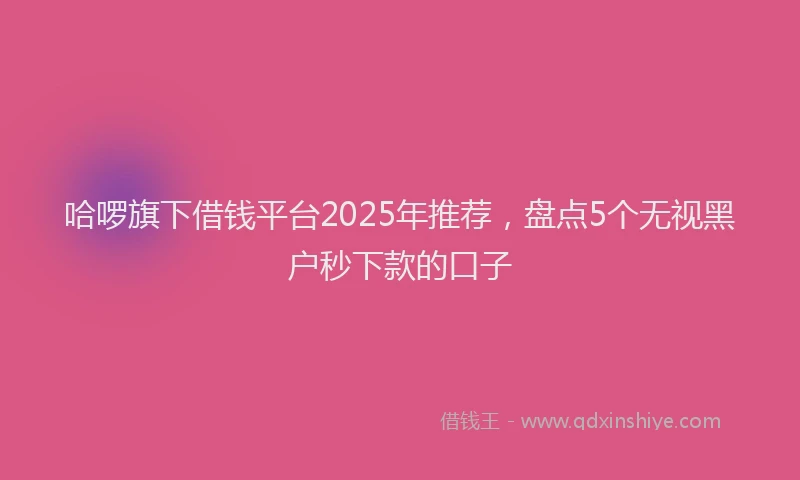 哈啰旗下借钱平台2025年推荐，盘点5个无视黑户秒下款的口子