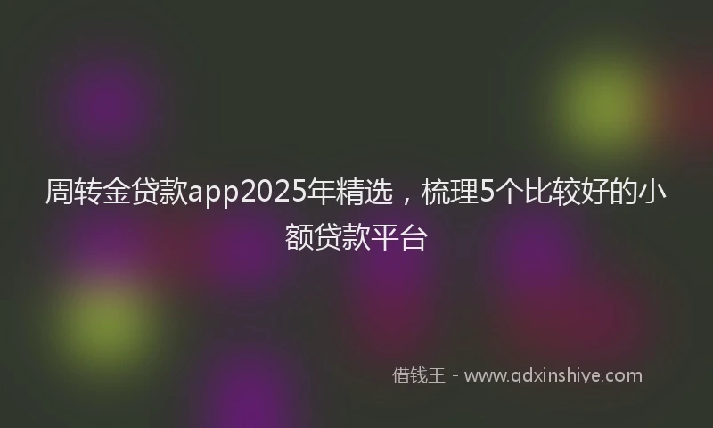 周转金贷款app2025年精选，梳理5个比较好的小额贷款平台