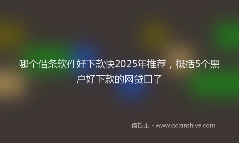 哪个借条软件好下款快2025年推荐，概括5个黑户好下款的网贷口子