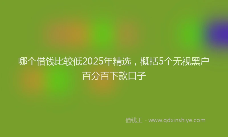 哪个借钱比较低2025年精选，概括5个无视黑户百分百下款口子