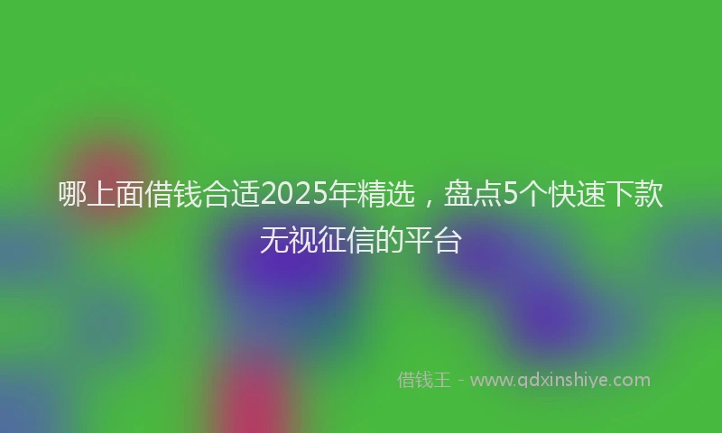 哪上面借钱合适2025年精选，盘点5个快速下款无视征信的平台