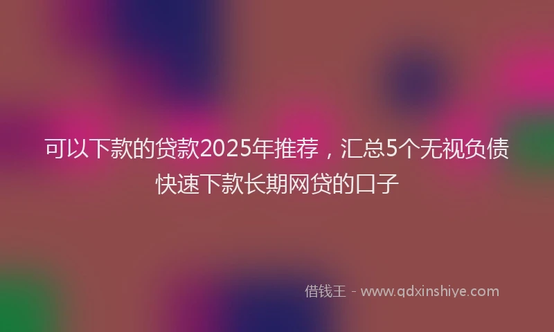 可以下款的贷款2025年推荐，汇总5个无视负债快速下款长期网贷的口子