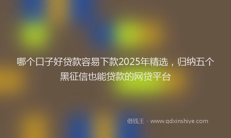 哪个口子好贷款容易下款2025年精选，归纳五个黑征信也能贷款的网贷平台