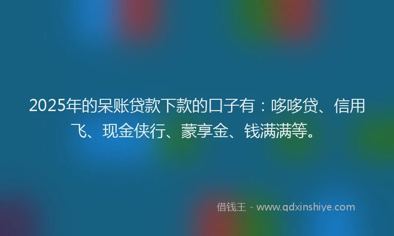 2025年的呆账贷款下款的口子有：哆哆贷、信用飞、现金侠行、蒙享金、钱满满等。