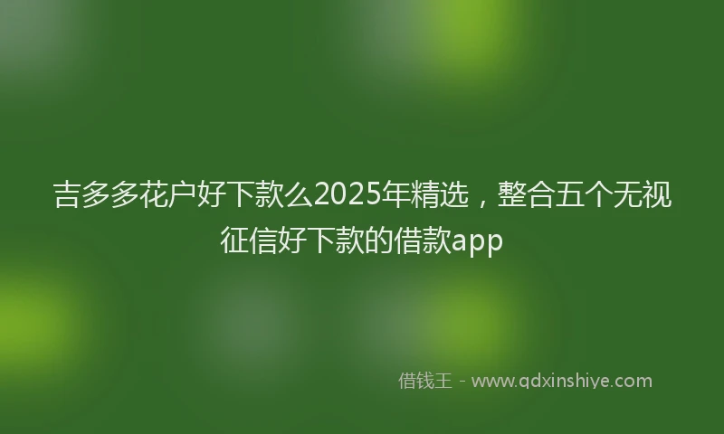 吉多多花户好下款么2025年精选，整合五个无视征信好下款的借款app
