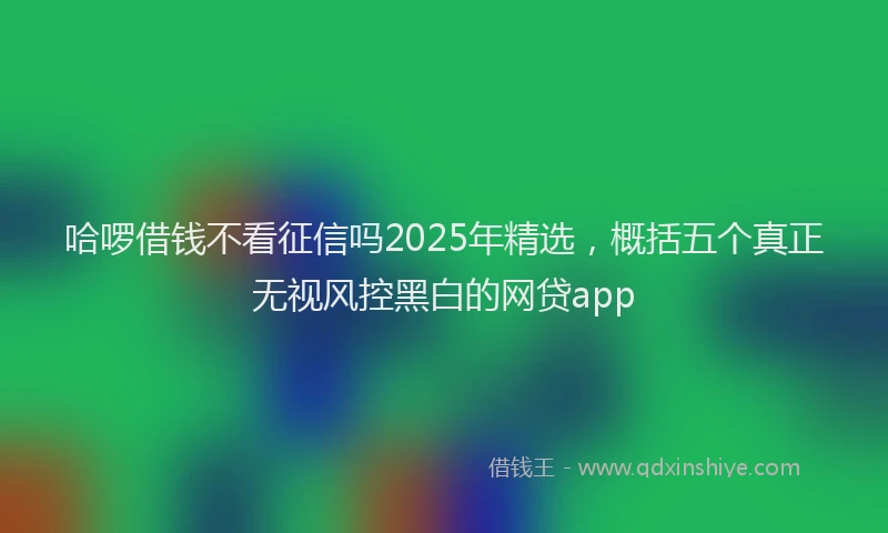 哈啰借钱不看征信吗2025年精选，概括五个真正无视风控黑白的网贷app