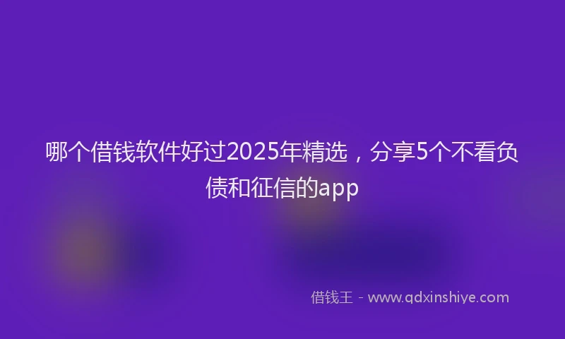 哪个借钱软件好过2025年精选，分享5个不看负债和征信的app