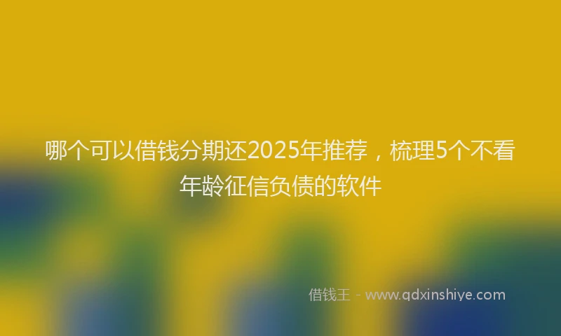 哪个可以借钱分期还2025年推荐，梳理5个不看年龄征信负债的软件