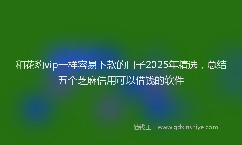 和花豹vip一样容易下款的口子2025年精选，总结五个芝麻信用可以借钱的软件