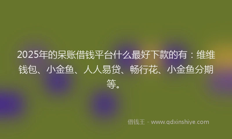 2025年的呆账借钱平台什么最好下款的有：维维钱包、小金鱼、人人易贷、畅行花、小金鱼分期等。
