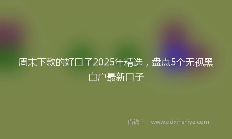 周末下款的好口子2025年精选，盘点5个无视黑白户最新口子