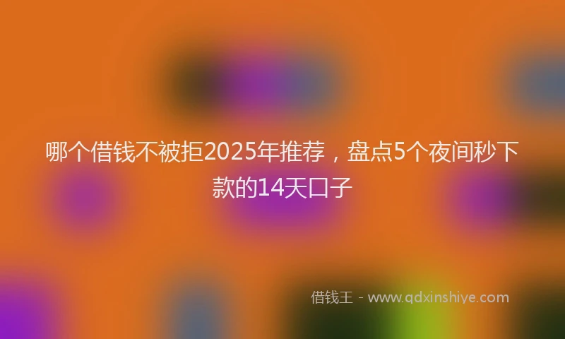 哪个借钱不被拒2025年推荐，盘点5个夜间秒下款的14天口子