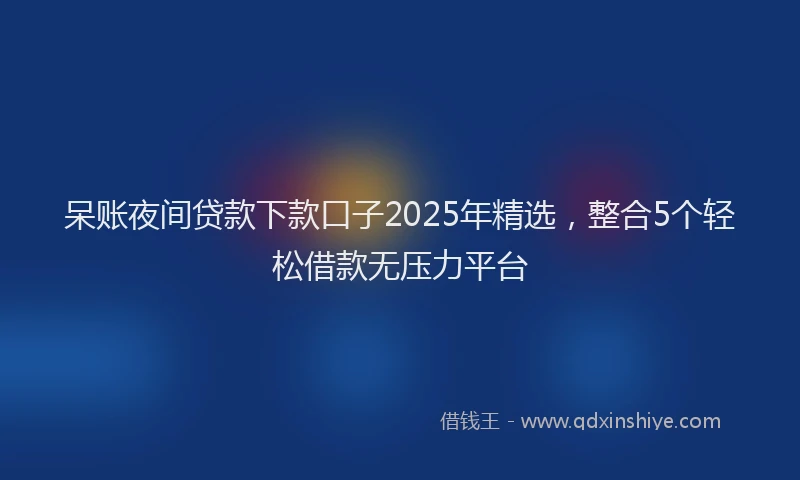 呆账夜间贷款下款口子2025年精选，整合5个轻松借款无压力平台
