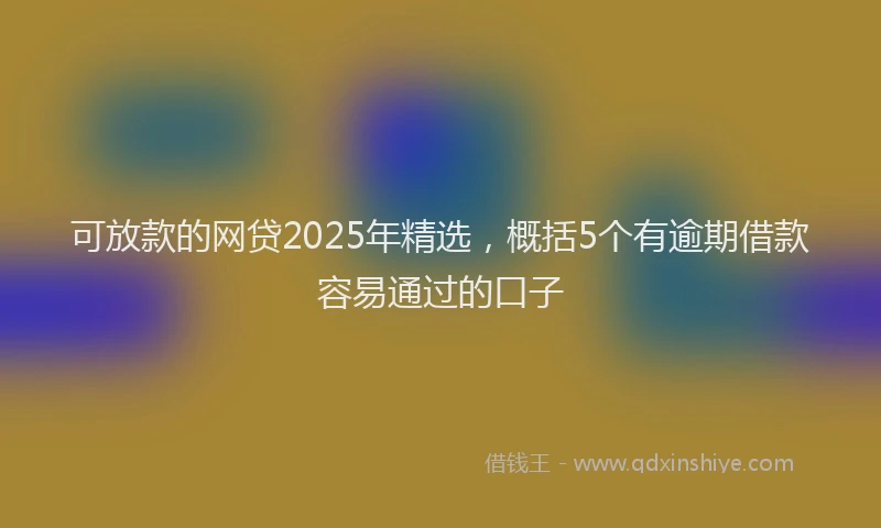 可放款的网贷2025年精选，概括5个有逾期借款容易通过的口子