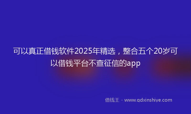 可以真正借钱软件2025年精选，整合五个20岁可以借钱平台不查征信的app