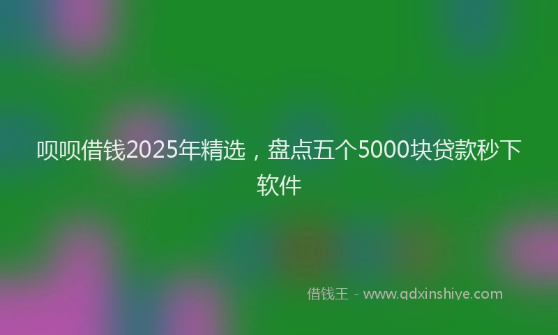 呗呗借钱2025年精选，盘点五个5000块贷款秒下软件
