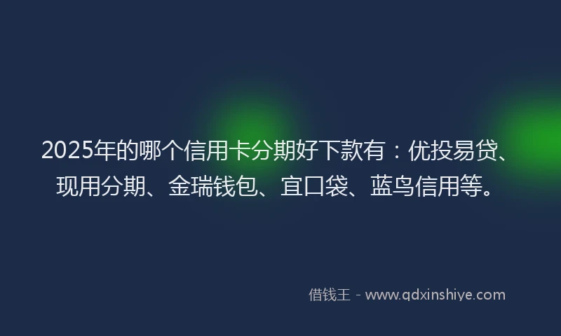 2025年的哪个信用卡分期好下款有：优投易贷、现用分期、金瑞钱包、宜口袋、蓝鸟信用等。