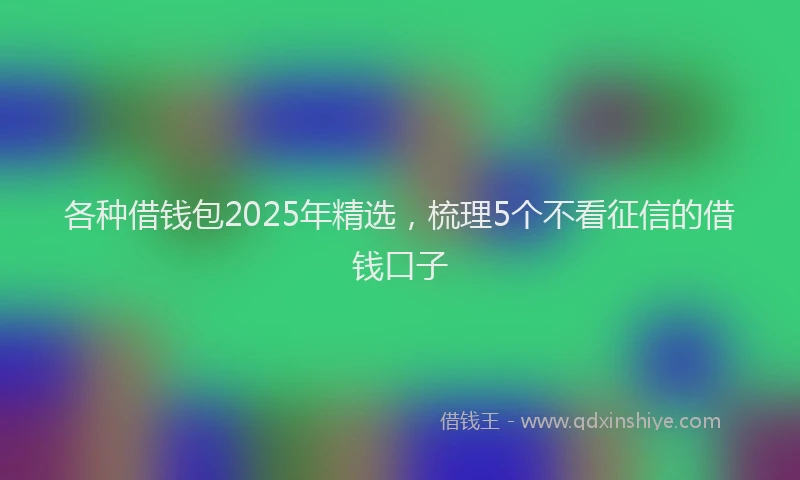 各种借钱包2025年精选，梳理5个不看征信的借钱口子