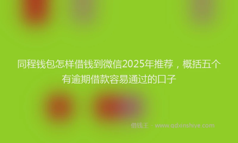 同程钱包怎样借钱到微信2025年推荐，概括五个有逾期借款容易通过的口子