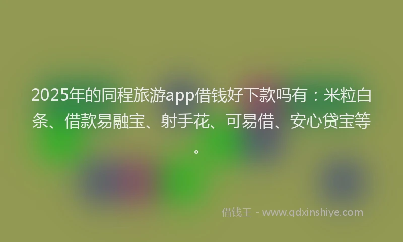 2025年的同程旅游app借钱好下款吗有：米粒白条、借款易融宝、射手花、可易借、安心贷宝等。
