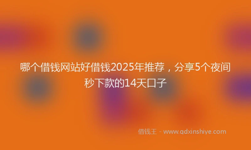 哪个借钱网站好借钱2025年推荐，分享5个夜间秒下款的14天口子