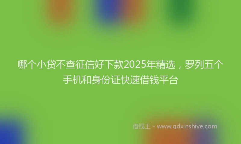 哪个小贷不查征信好下款2025年精选,罗列五个手机和身份证快速借钱平台
