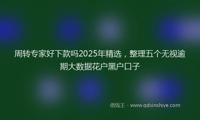 周转专家好下款吗2025年精选，整理五个无视逾期大数据花户黑户口子