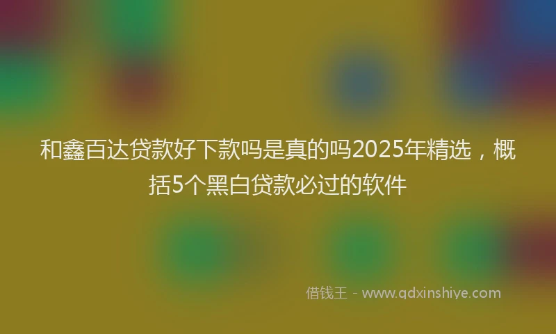 和鑫百达贷款好下款吗是真的吗2025年精选，概括5个黑白贷款必过的软件