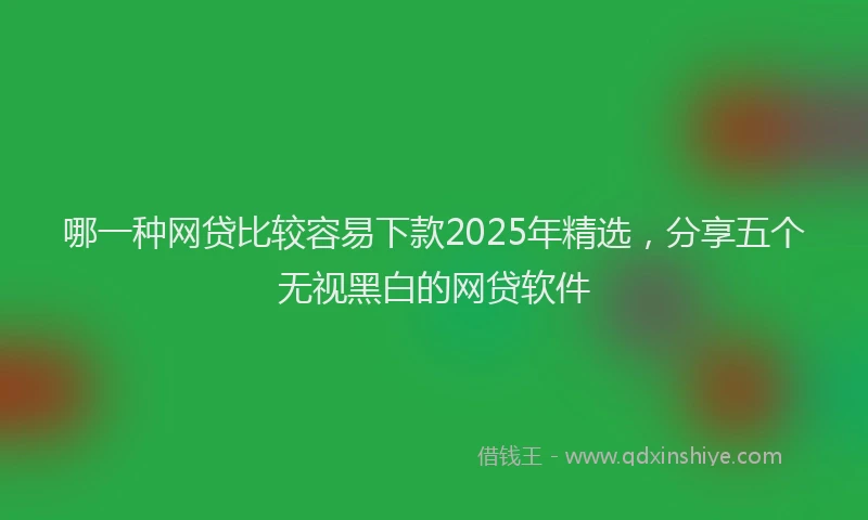 哪一种网贷比较容易下款2025年精选，分享五个无视黑白的网贷软件