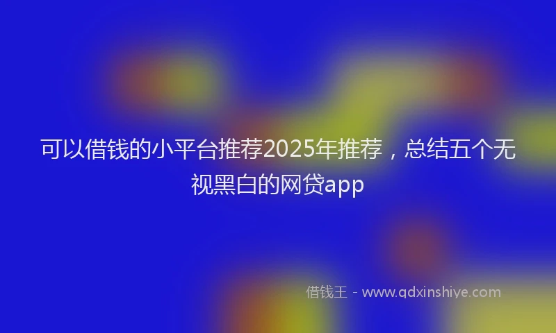 可以借钱的小平台推荐2025年推荐，总结五个无视黑白的网贷app