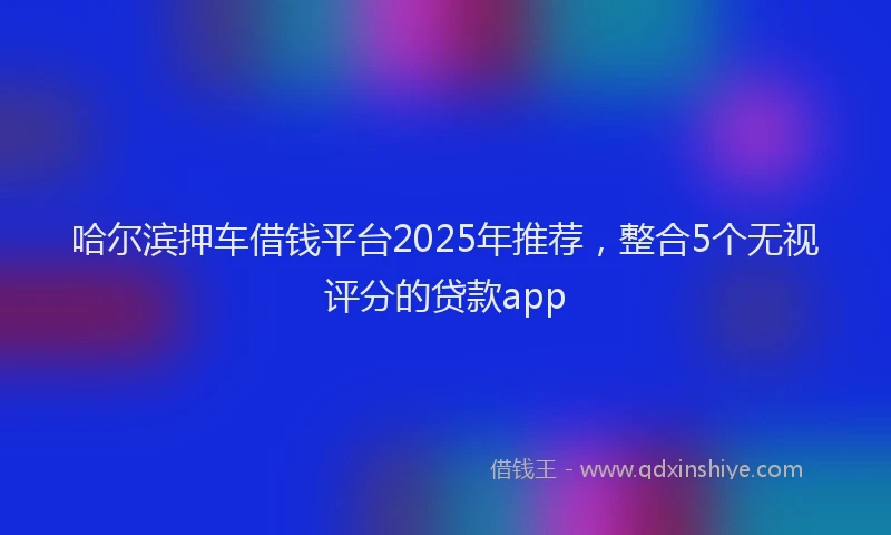 哈尔滨押车借钱平台2025年推荐，整合5个无视评分的贷款app