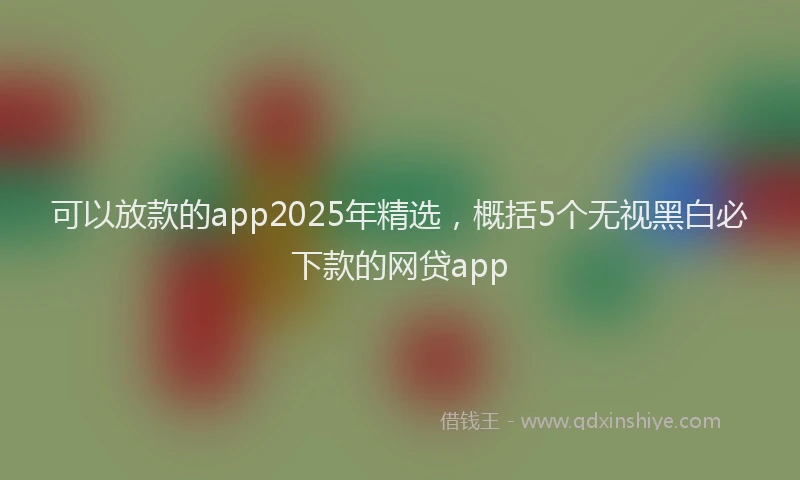 可以放款的app2025年精选，概括5个无视黑白必下款的网贷app