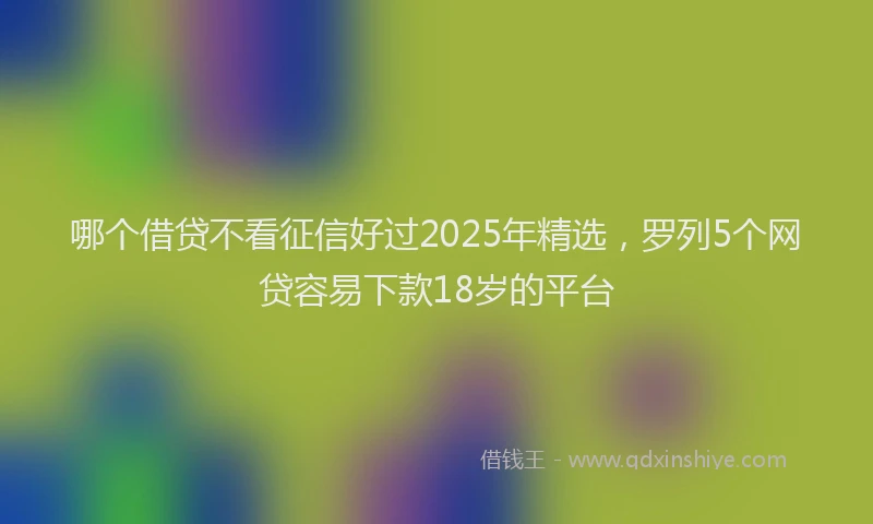 哪个借贷不看征信好过2025年精选，罗列5个网贷容易下款18岁的平台