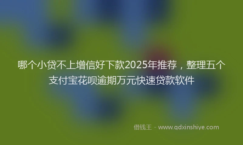 哪个小贷不上增信好下款2025年推荐,整理五个支付宝花呗逾期万元快速贷款软件