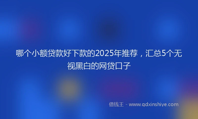 哪个小额贷款好下款的2025年推荐，汇总5个无视黑白的网贷口子