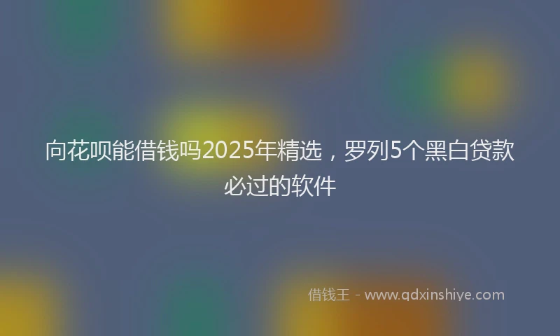 向花呗能借钱吗2025年精选，罗列5个黑白贷款必过的软件