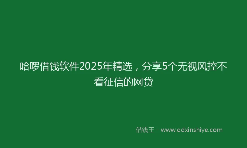 哈啰借钱软件2025年精选，分享5个无视风控不看征信的网贷