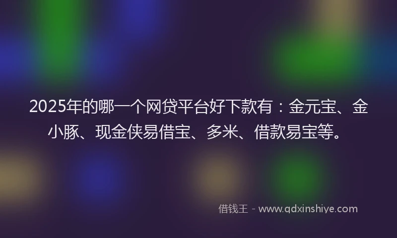 2025年的哪一个网贷平台好下款有：金元宝、金小豚、现金侠易借宝、多米、借款易宝等。