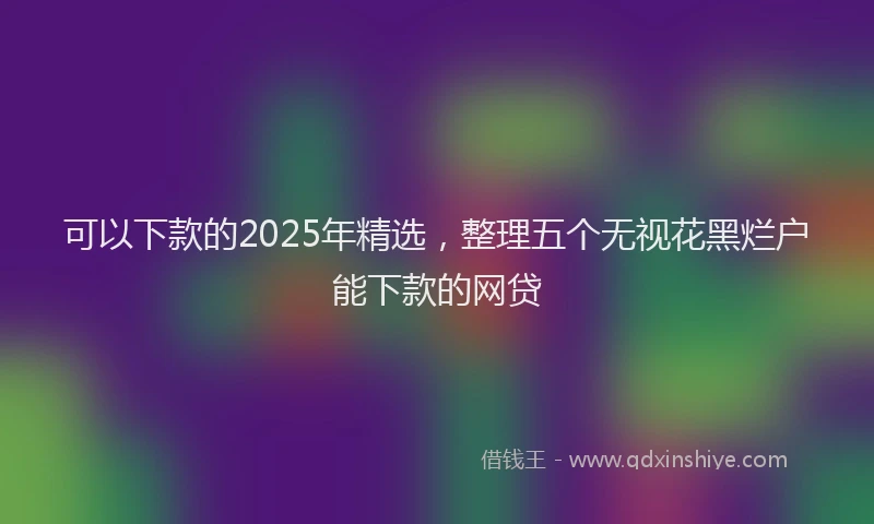 可以下款的2025年精选，整理五个无视花黑烂户能下款的网贷