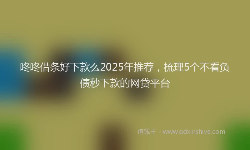 咚咚借条好下款么2025年推荐，梳理5个不看负债秒下款的网贷平台