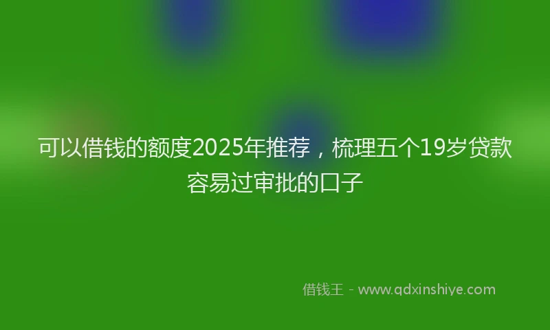 可以借钱的额度2025年推荐，梳理五个19岁贷款容易过审批的口子