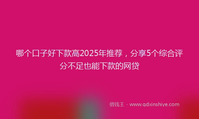 哪个口子好下款高2025年推荐，分享5个综合评分不足也能下款的网贷