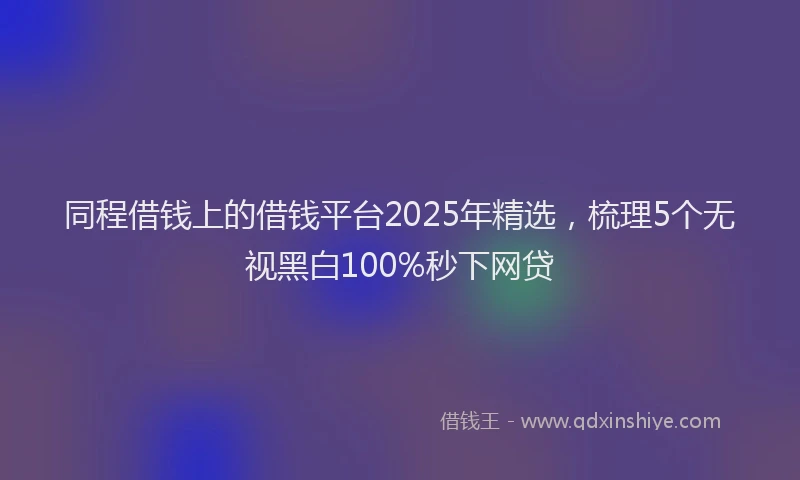 同程借钱上的借钱平台2025年精选，梳理5个无视黑白100%秒下网贷